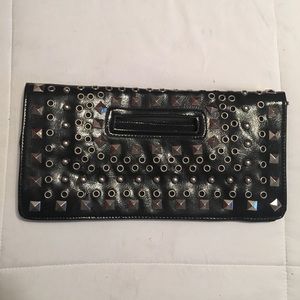 Black studded clutch